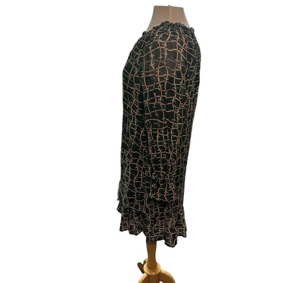 VELVET By Graham & Spencer Zurich Print Dress Long Sleeve Shift Black Size XS - Picture 6 of 13